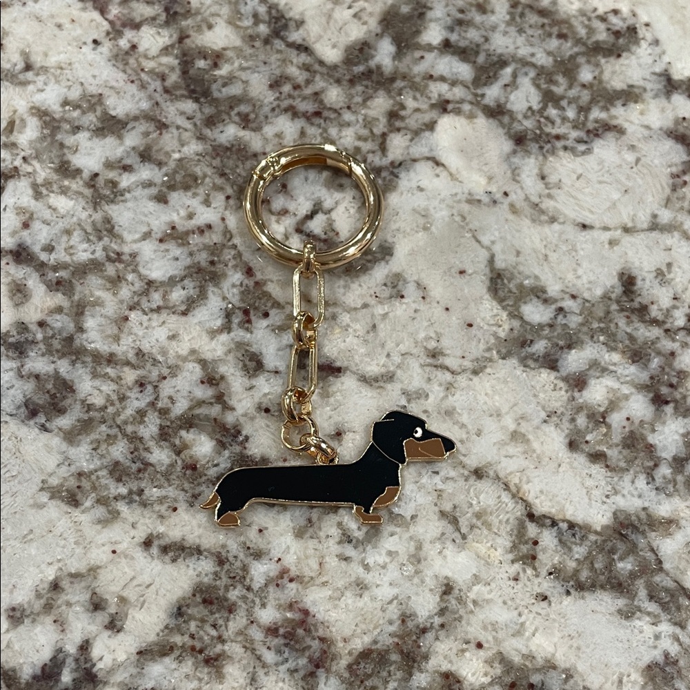 Gold and Black Dachshund Keychain